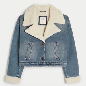 *NEVER WORN* Hollister Denim Sherpa-Lined Jacket